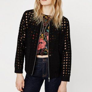 ZARA Black Sheer Bomber Jacket